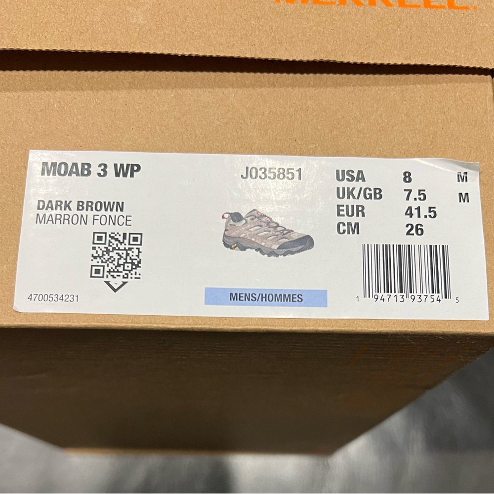 Men, Size 8, brown/ tan/ taupe, Merrell, waterproof. - Picture 11 of 14